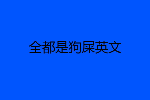 全都是狗屎英文