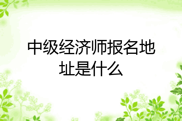 中级经济师报名地址是什么