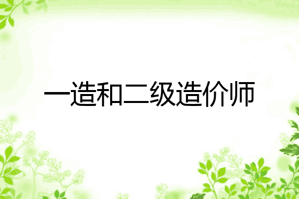 一造和二级造价师
