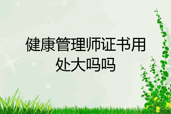 健康管理师证书用处大吗吗