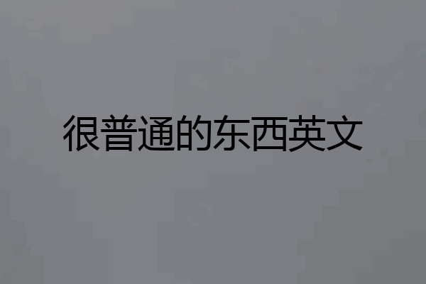 很普通的东西英文