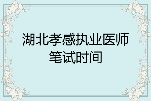 湖北孝感执业医师笔试时间