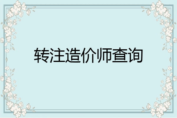 转注造价师查询