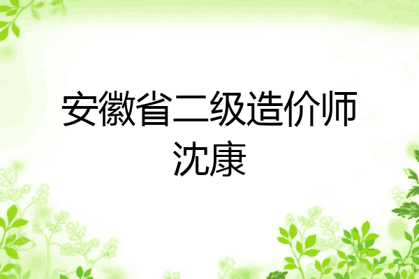安徽省二级造价师沈康