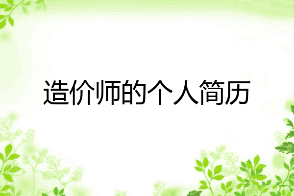 造价师的个人简历
