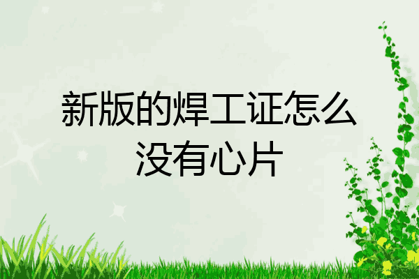 新版的焊工证怎么没有心片