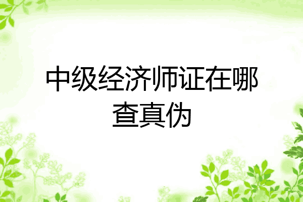 中级经济师证在哪查真伪