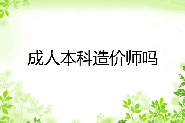 成人本科造价师吗