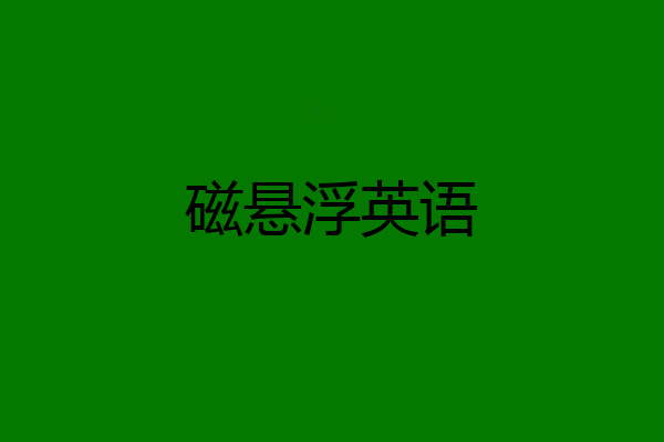 磁悬浮英语