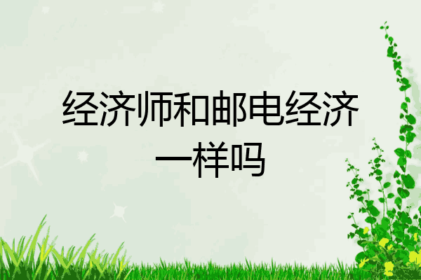 经济师和邮电经济一样吗