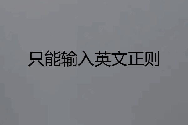 只能输入英文正则