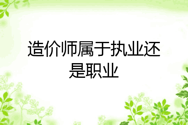 造价师属于执业还是职业