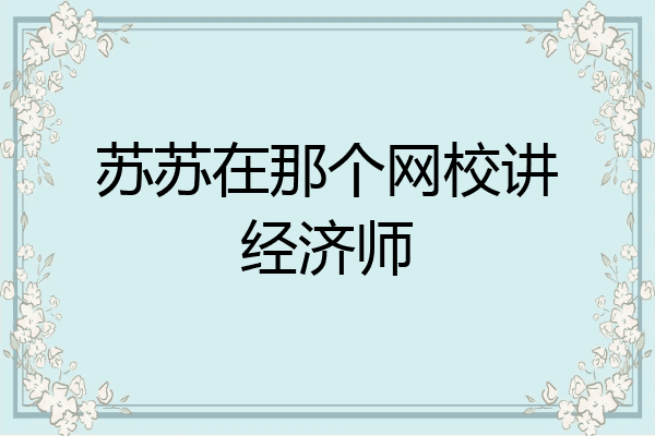 苏苏在那个网校讲经济师