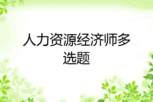 人力资源经济师多选题