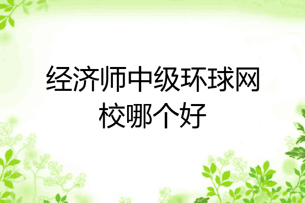 经济师中级环球网校哪个好