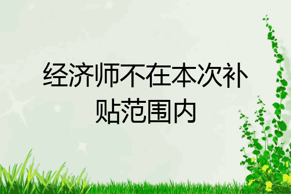 经济师不在本次补贴范围内