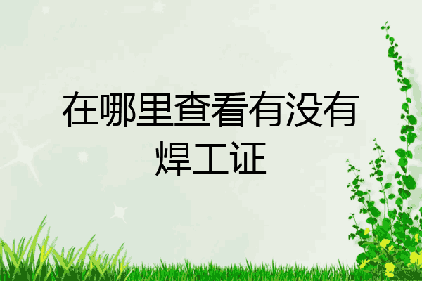 在哪里查看有没有焊工证