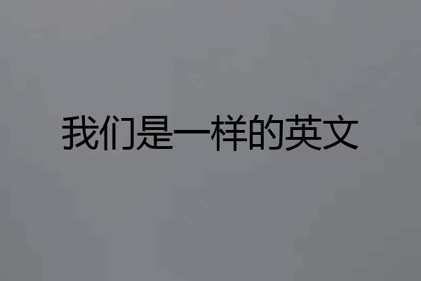 我们是一样的英文