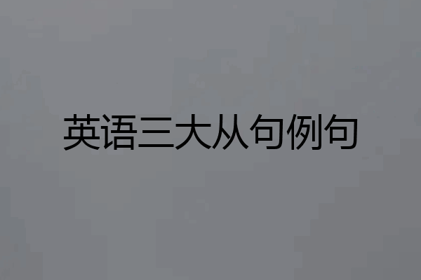 英语三大从句例句