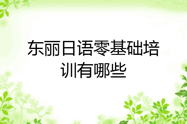 东丽日语零基础培训有哪些