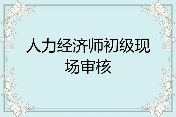 人力经济师初级现场审核