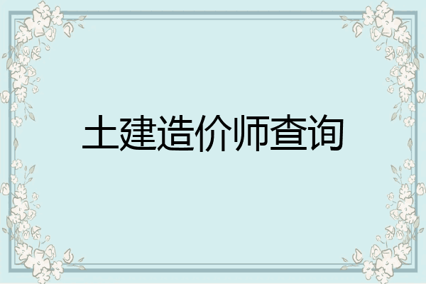 土建造价师查询