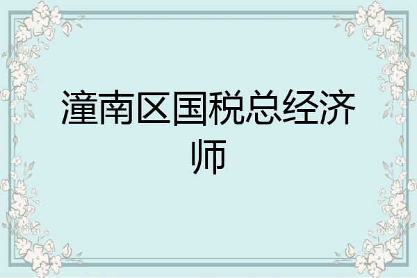 潼南区国税总经济师