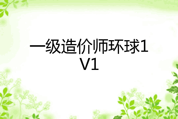 一级造价师环球1V1
