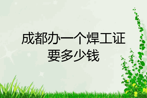 成都办一个焊工证要多少钱