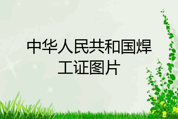 中华人民共和国焊工证图片