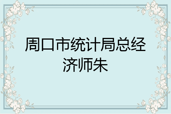 周口市统计局总经济师朱