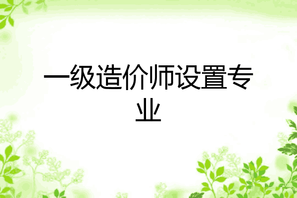 一级造价师设置专业
