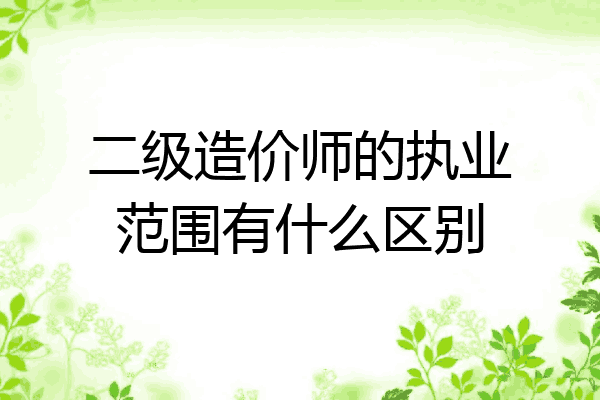 二级造价师的执业范围有什么区别