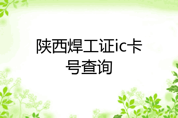 陕西焊工证ic卡号查询