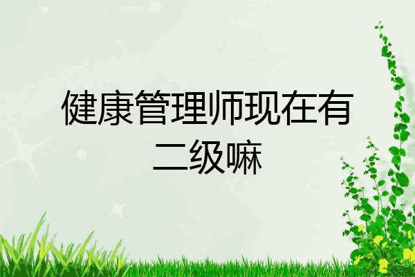 健康管理师现在有二级嘛