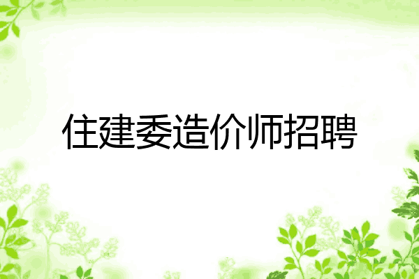 住建委造价师招聘