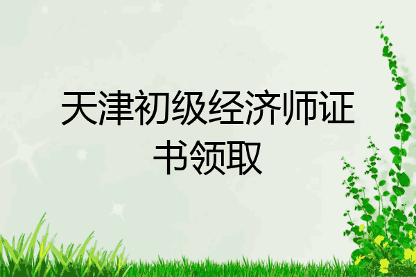 天津初级经济师证书领取