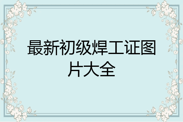 最新初级焊工证图片大全
