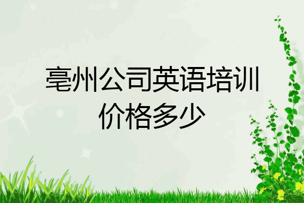 亳州公司英语培训价格多少
