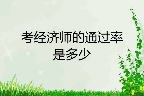考经济师的通过率是多少