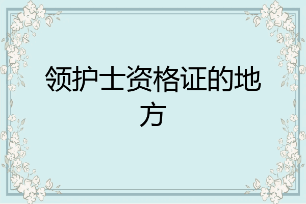 领护士资格证的地方