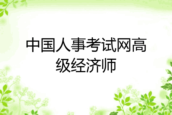 中国人事考试网高级经济师