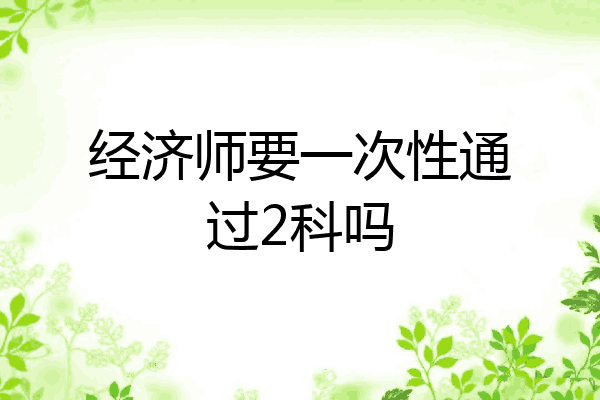 经济师要一次性通过2科吗