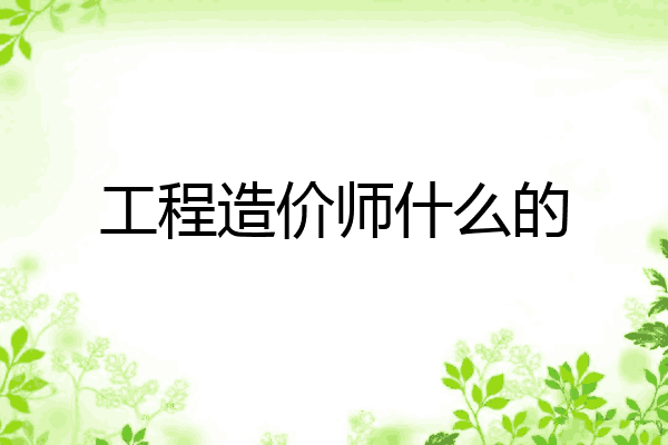 工程造价师什么的