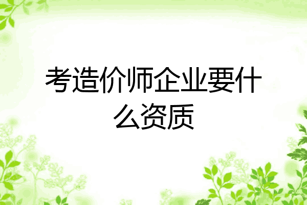 考造价师企业要什么资质