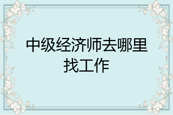 中级经济师去哪里找工作