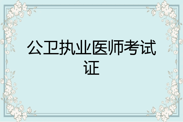 公卫执业医师考试证