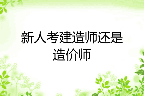 新人考建造师还是造价师