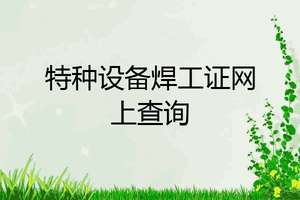 特种设备焊工证网上查询