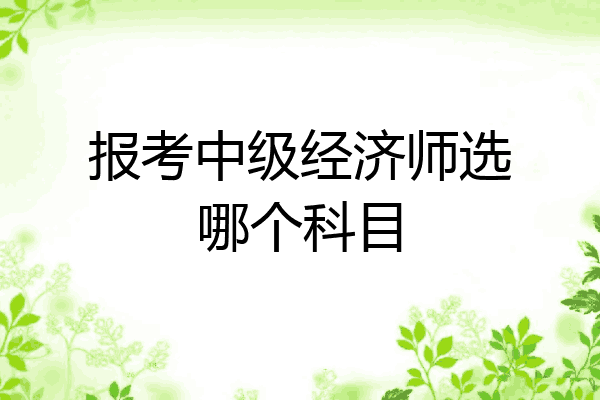 报考中级经济师选哪个科目